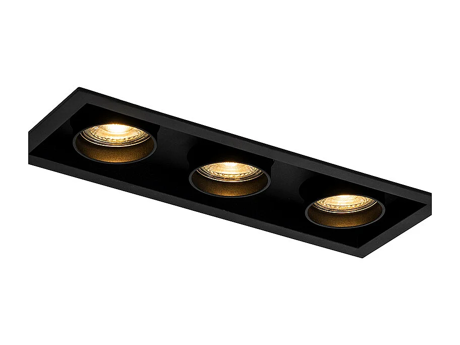 Spot encastré moderne noir orientable 3 lumières - Roof