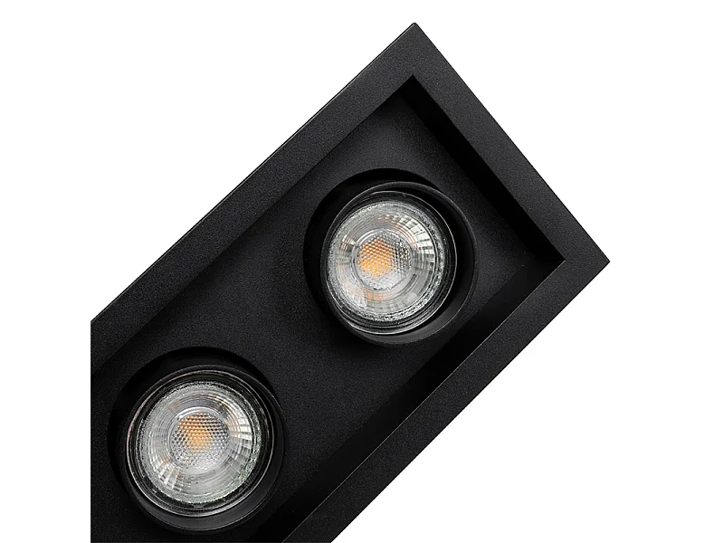 Spot encastré moderne noir orientable 3 lumières - Roof