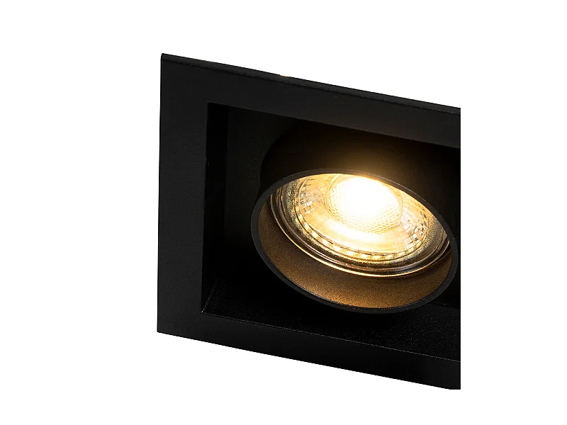 Spot encastré moderne noir orientable 3 lumières - Roof