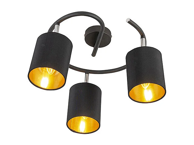 Plafonnier moderne noir 3 lumières - Lofty
