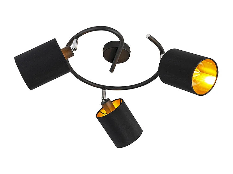 Plafonnier moderne noir 3 lumières - Lofty