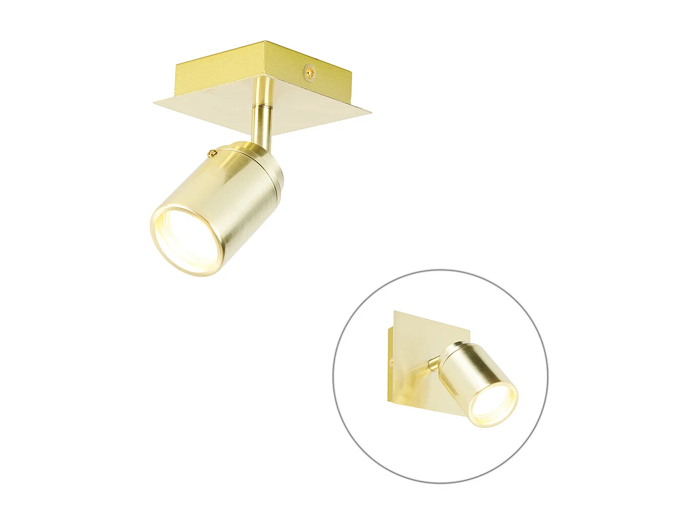 Spot salle de bain moderne laiton carré IP44 - Ducha