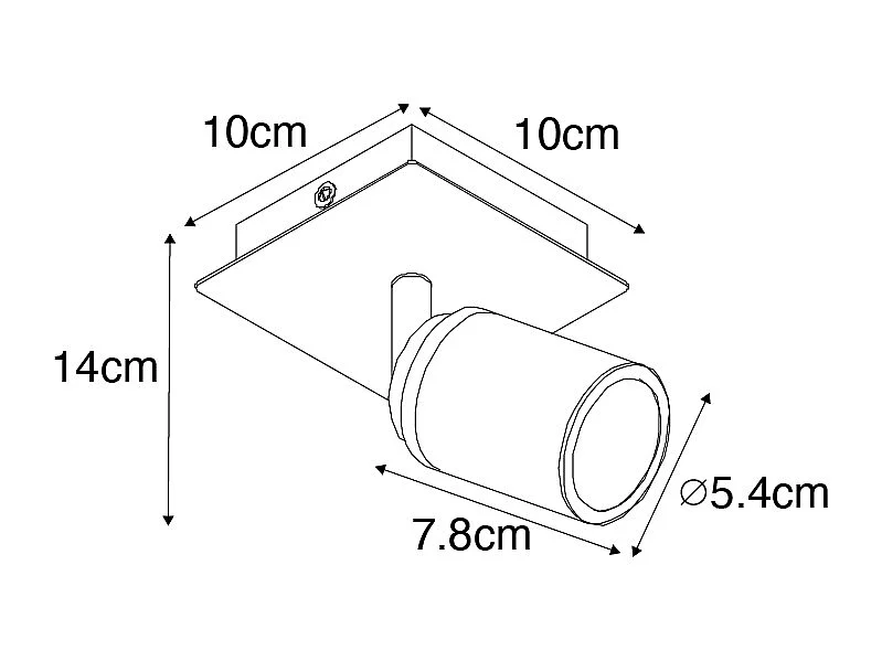 Spot salle de bain moderne laiton carré IP44 - Ducha