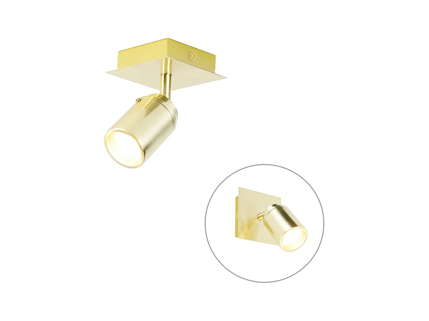 Spot salle de bain moderne laiton carré IP44 - Ducha