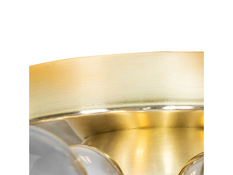 Plafonnier design en laiton avec verre fumé 4 lumières - Explode