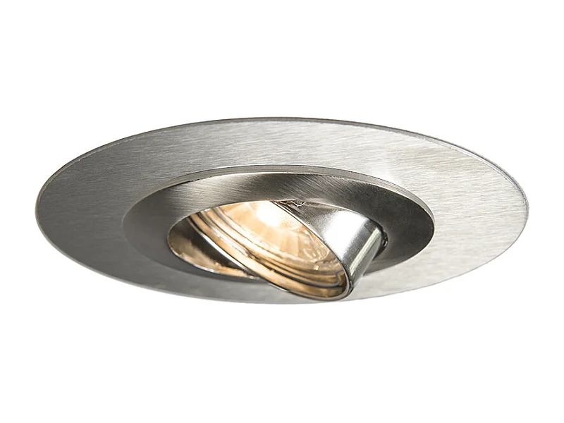 Spot encastré rond en acier orientable avec bague de remplissage - Edu