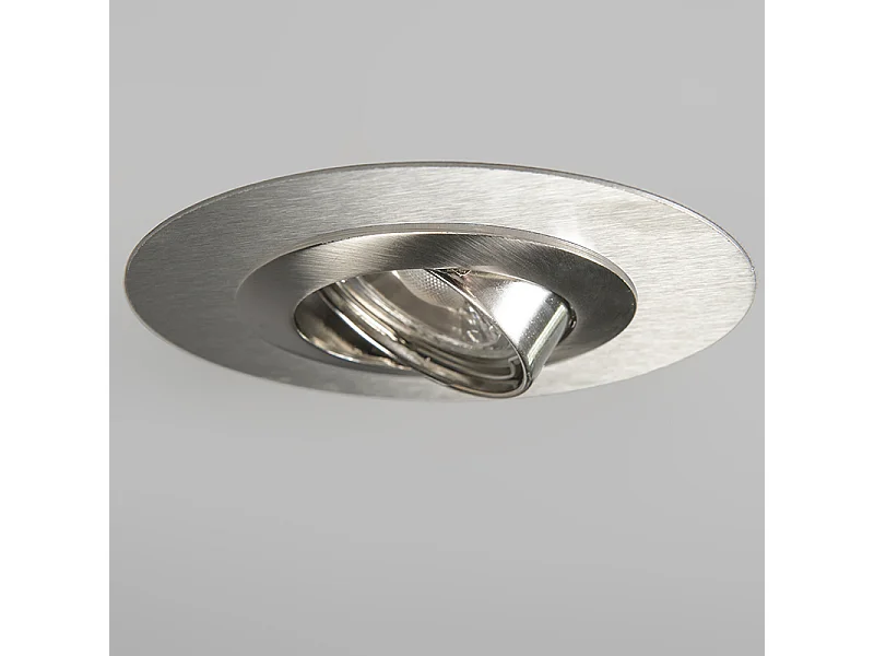 Spot encastré rond en acier orientable avec bague de remplissage - Edu