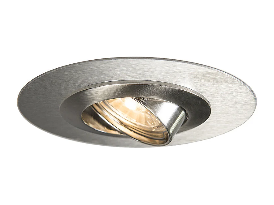 Spot encastré rond en acier orientable avec bague de remplissage - Edu