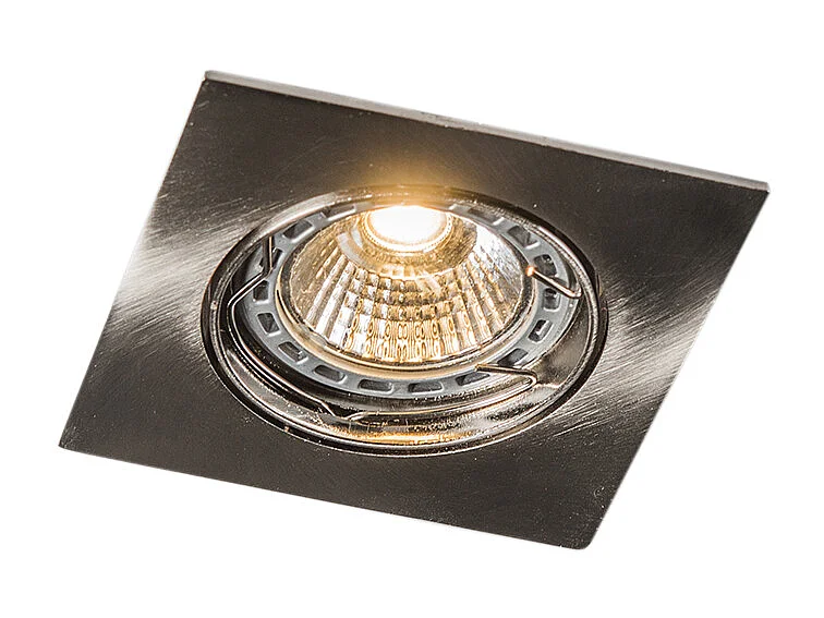 Ensemble de 10 spots inclinables modernes en acier encastré - Edu