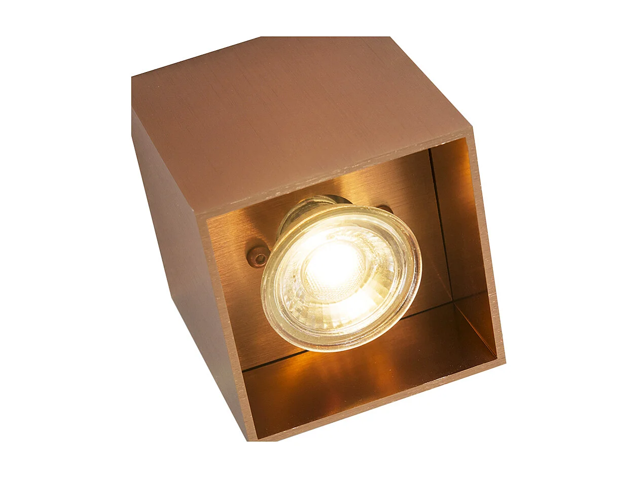 Spot en saillie design cuivre GU10 50mm - Qubo