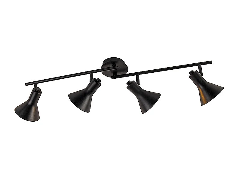 Spot moderne noir avec or 4 lumières - Magno