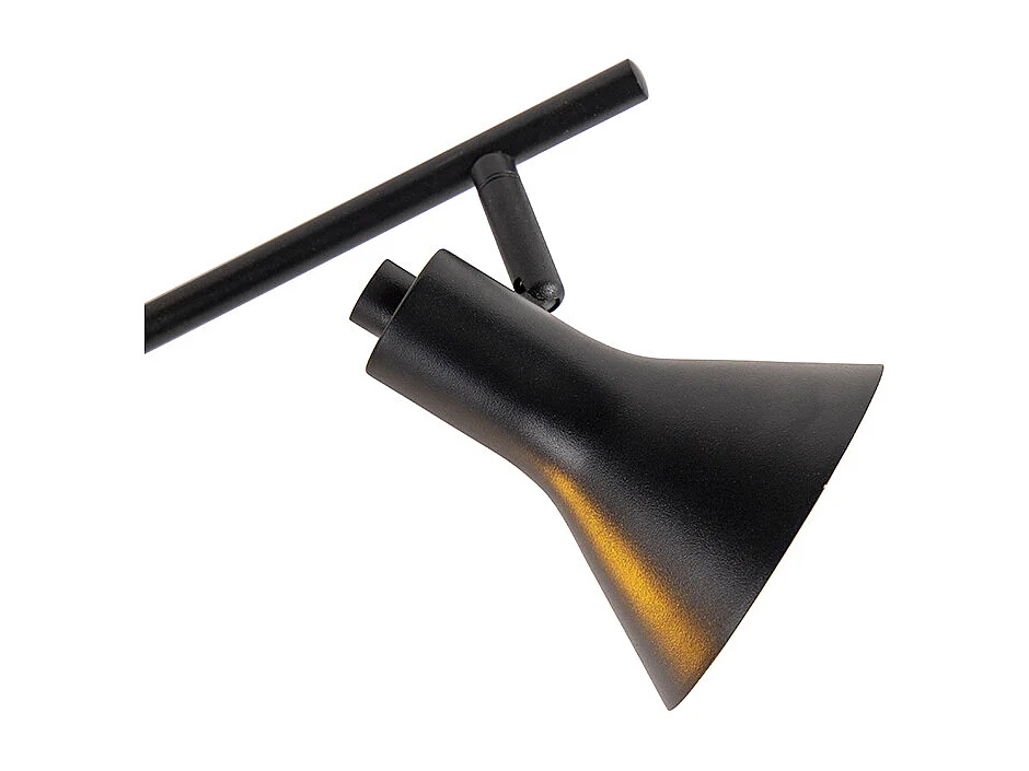 Spot moderne noir avec or 4 lumières - Magno