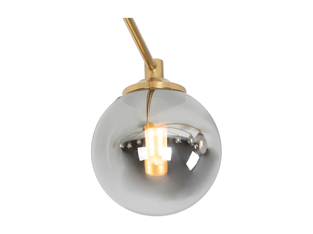 Plafonnier moderne or 8 lumières avec verre fumé - Athènes