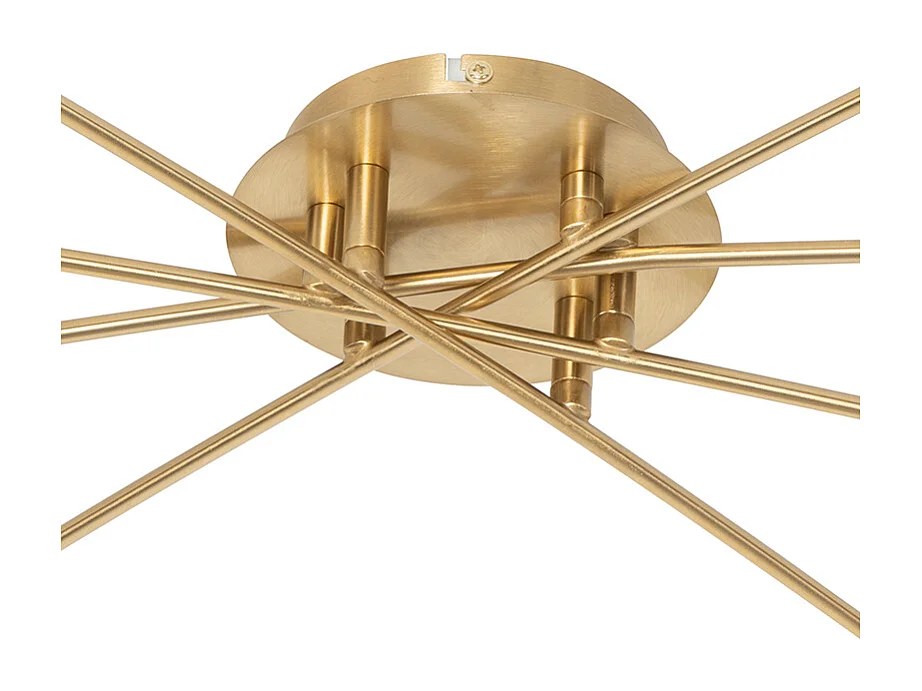 Plafonnier moderne or 8 lumières avec verre fumé - Athènes