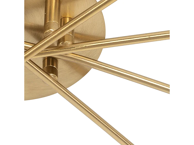 Plafonnier moderne or 8 lumières avec verre fumé - Athènes