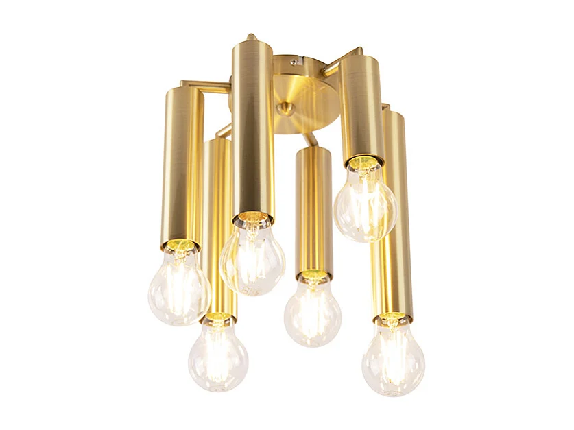 Plafonnier art déco or 6 lumières -Tubi