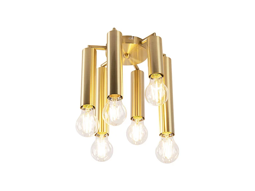 Plafonnier art déco or 6 lumières -Tubi