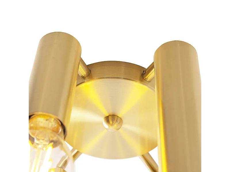 Plafonnier Art Déco doré 6 lumières - Tubi