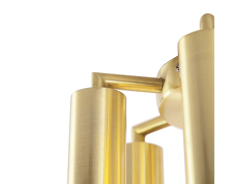 Plafonnier Art Déco doré 6 lumières - Tubi