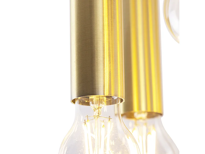 Plafonnier Art Déco doré 6 lumières - Tubi