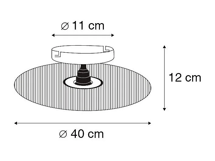 Plafonnier rustique noir avec corde Sacha