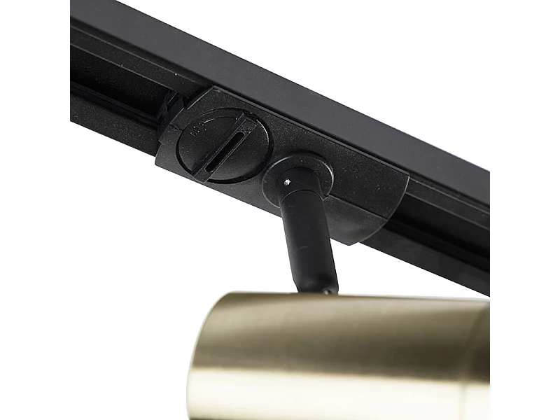 Système sur rail intelligent noir avec or 1-phase 5-lumières incl. Wifi GU10 - Jeana