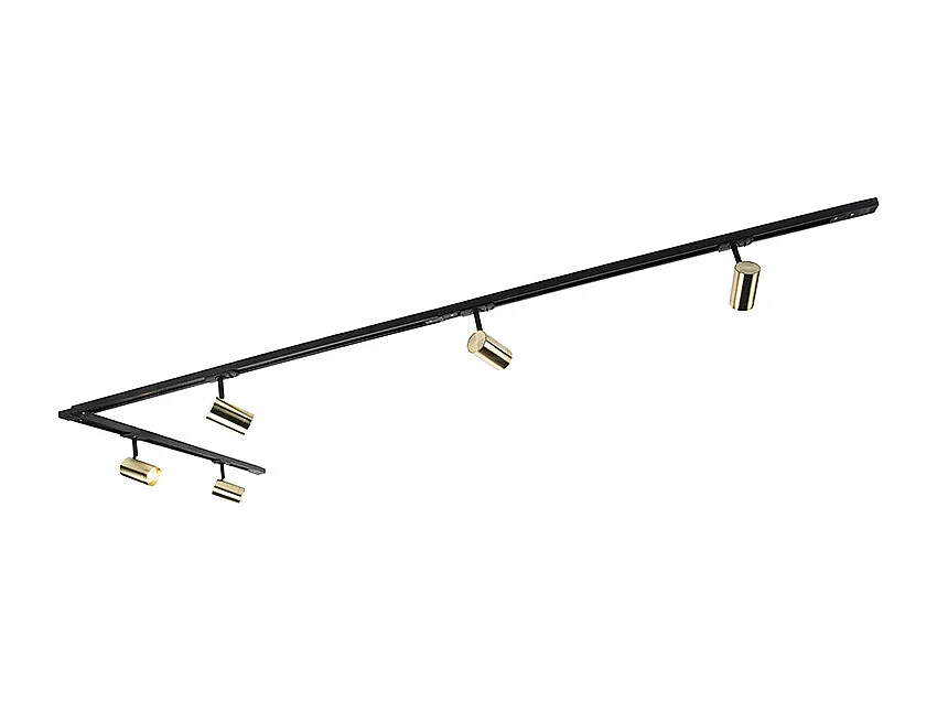 Système sur rail intelligent noir avec or 1-phase 5-lumières incl. Wifi GU10 - Jeana
