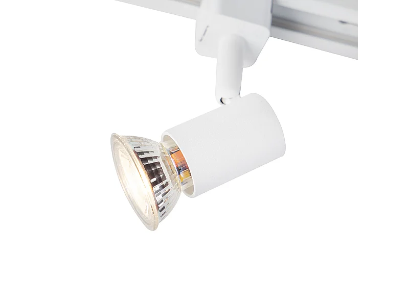 Système d'éclairage sur rail intelligent blanc monophasé 5 lumières avec WiFi GU10 - Iconic Jeany