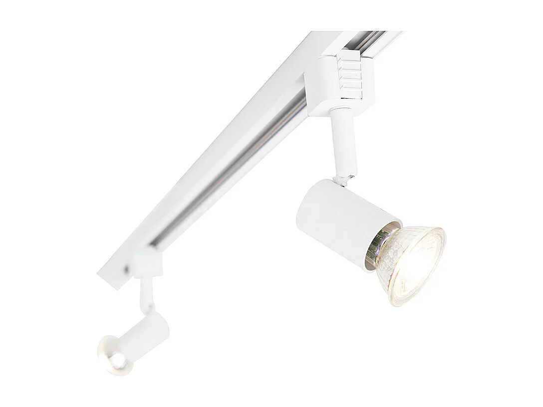Système d'éclairage sur rail intelligent blanc monophasé 5 lumières avec WiFi GU10 - Iconic Jeany