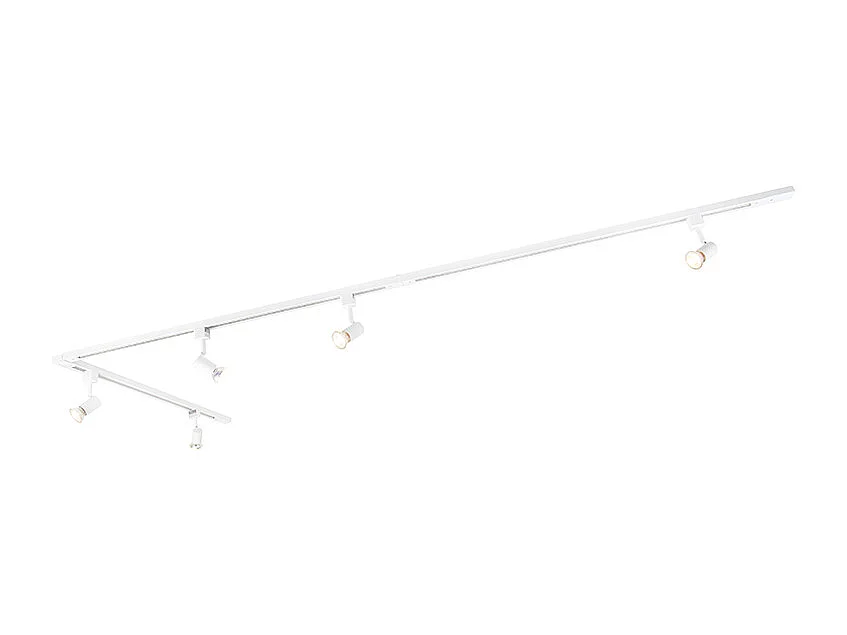 Système d'éclairage sur rail intelligent blanc monophasé 5 lumières avec WiFi GU10 - Iconic Jeany
