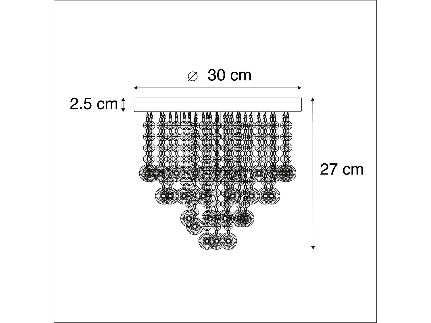 Plafonnier classique or avec verre - Medusa