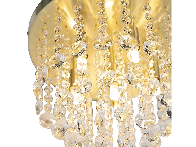 Plafonnier classique or avec verre - Medusa