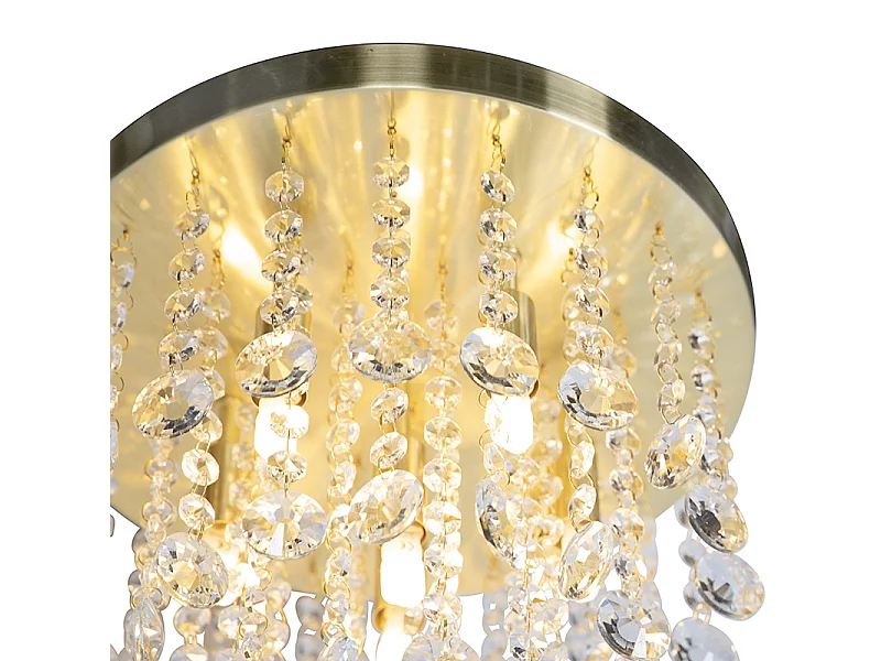 Plafonnier classique or avec verre - Medusa