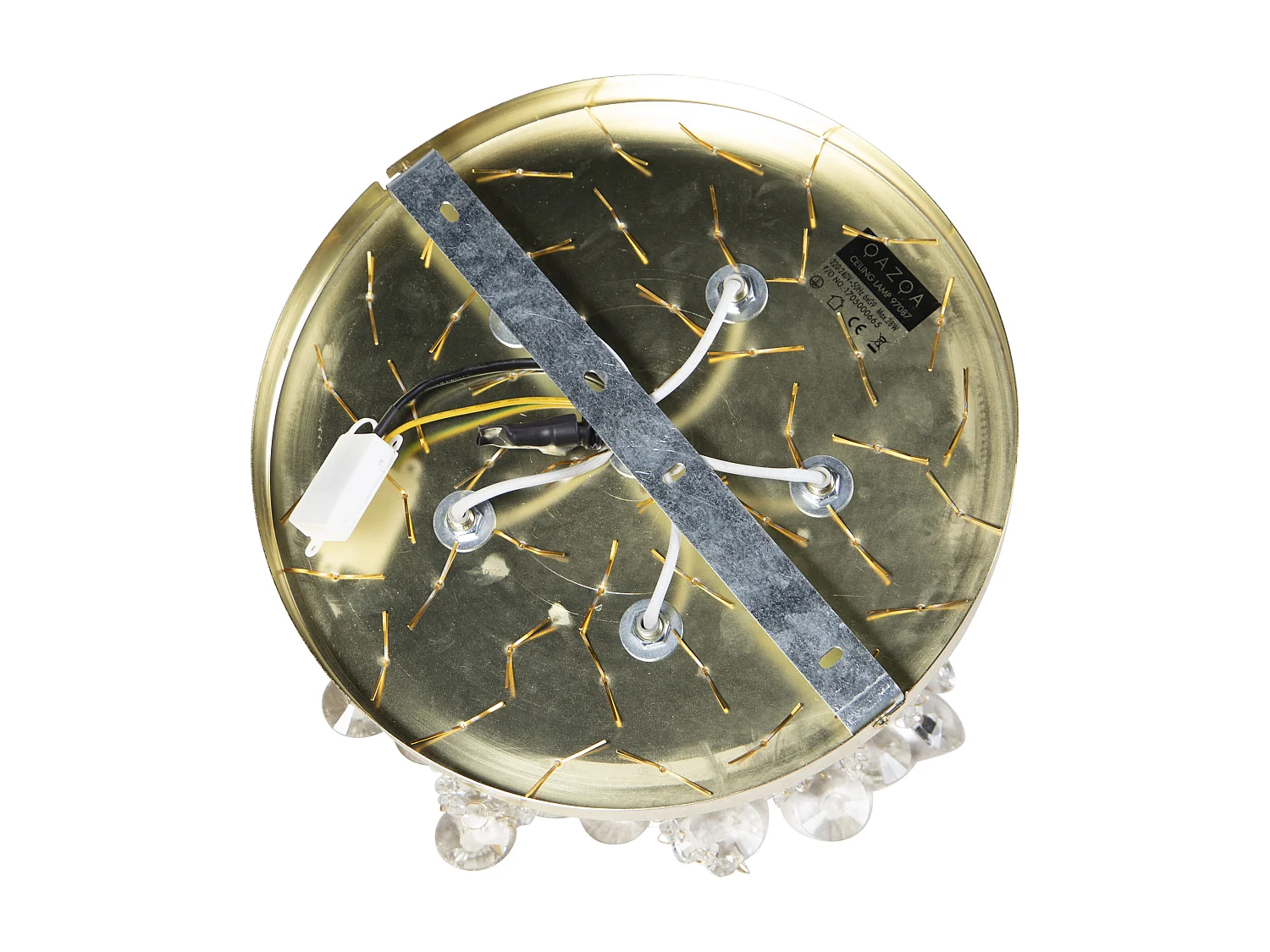 Plafonnier classique or avec verre - Medusa