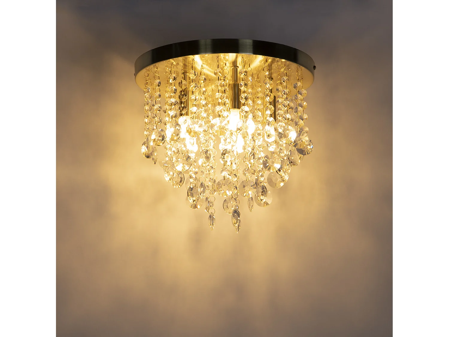 Plafonnier classique or avec verre - Medusa