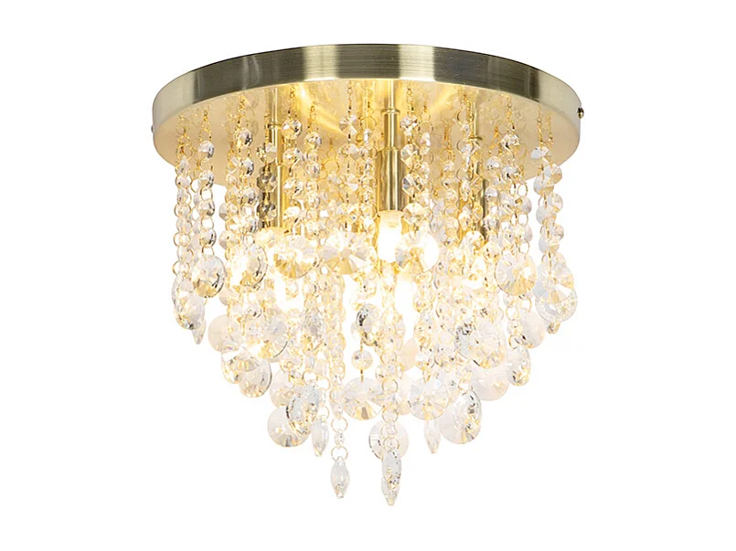 Plafonnier classique or avec verre - Medusa