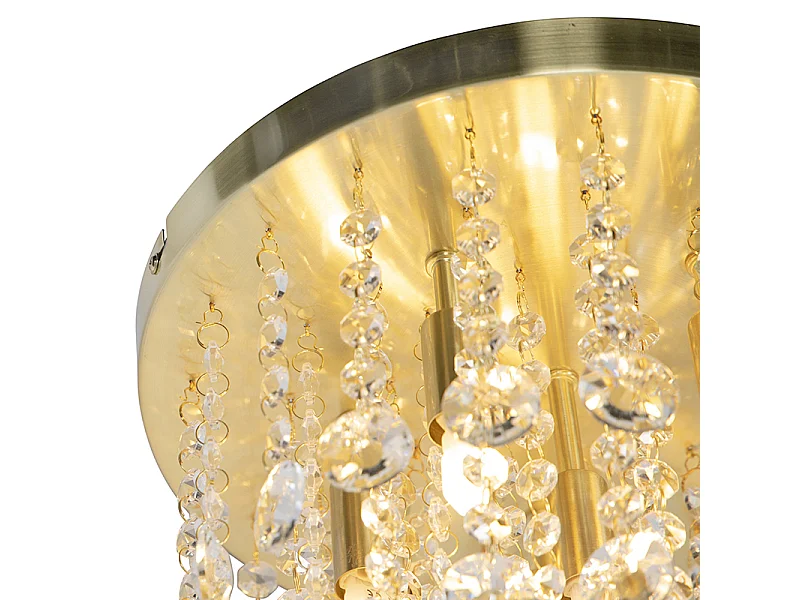 Plafonnier classique or avec verre - Medusa