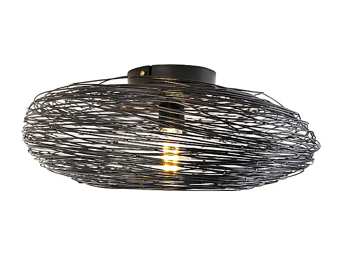 Plafonnier design ovale noir - Sarella