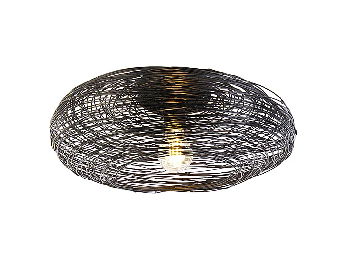 Plafonnier design ovale noir - Sarella