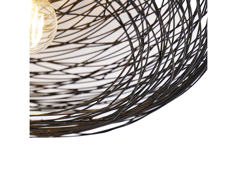 Plafonnier design noir ovale - Sarella