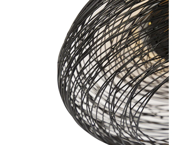 Plafonnier design noir ovale - Sarella