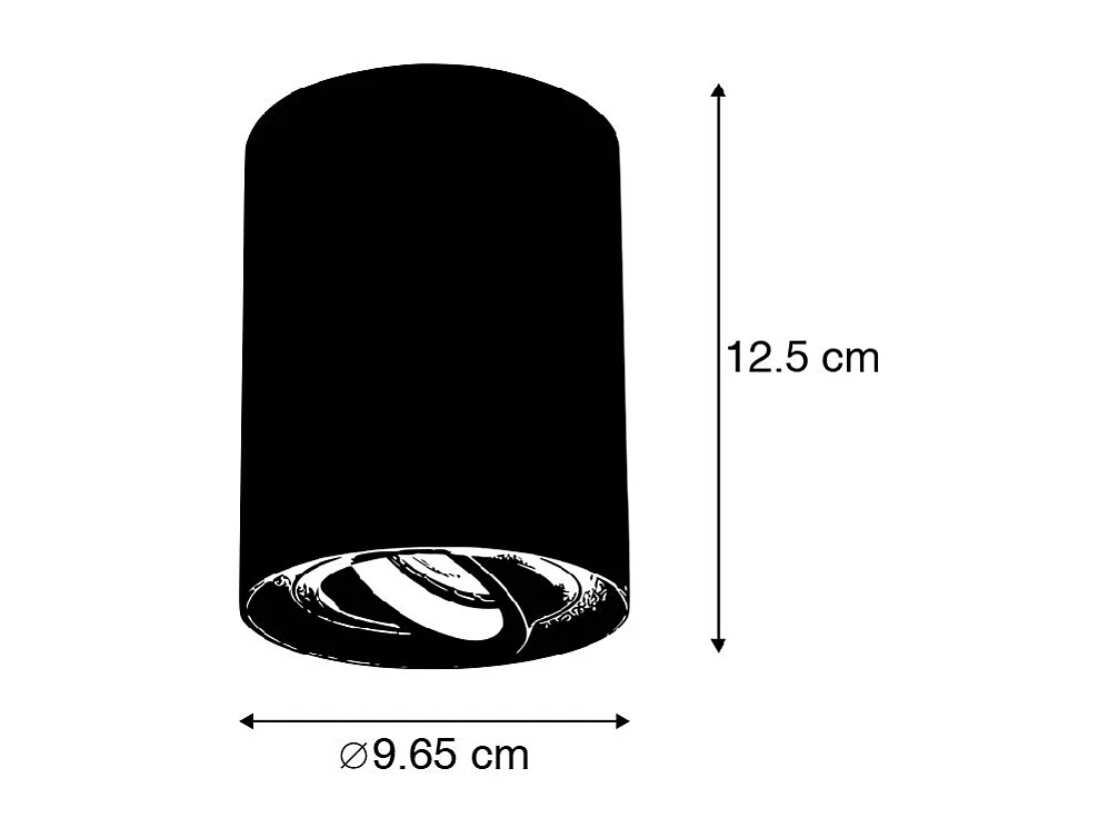 Spot gris foncé orientable et inclinable - Rondoo up