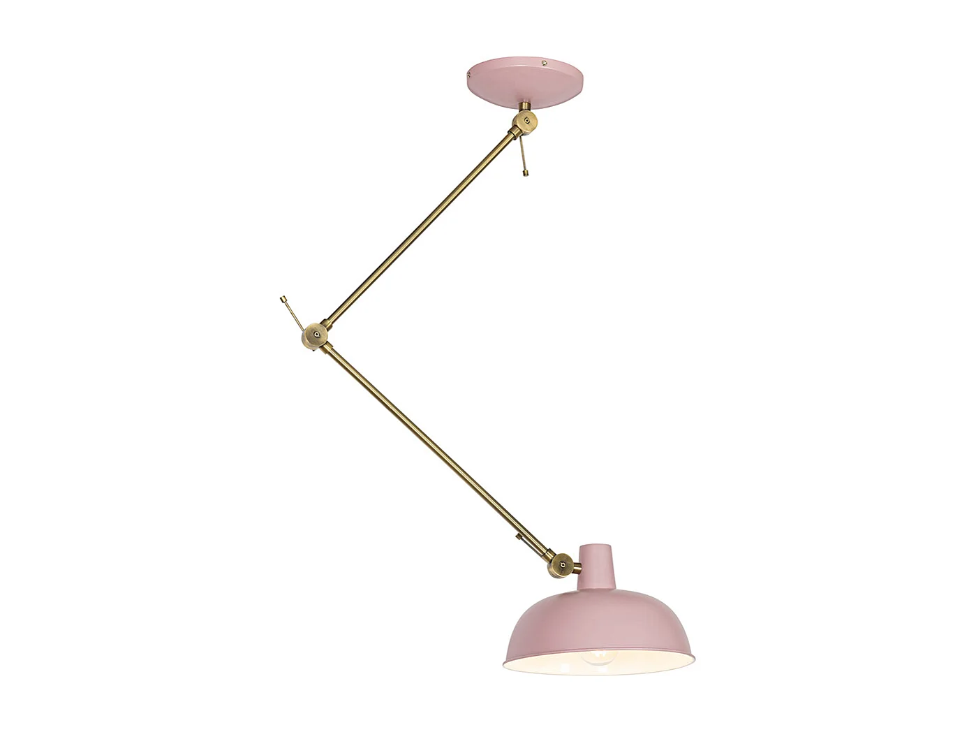 Plafonnier rétro rose et bronze - Milou