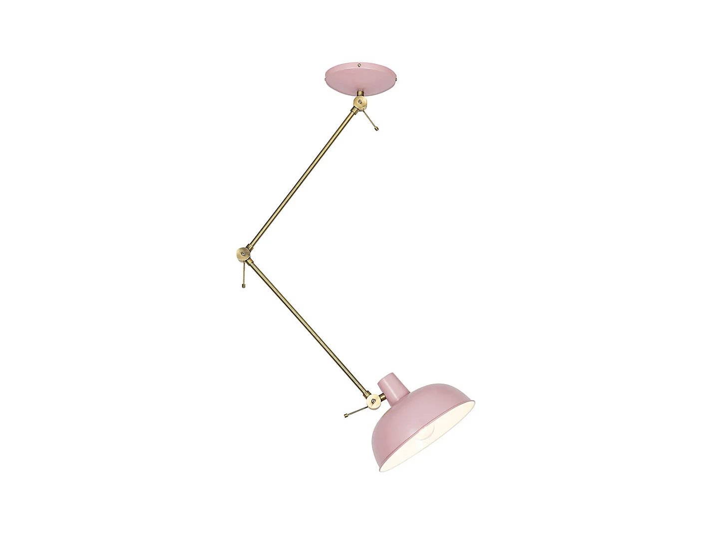 Plafonnier rétro rose et bronze - Milou