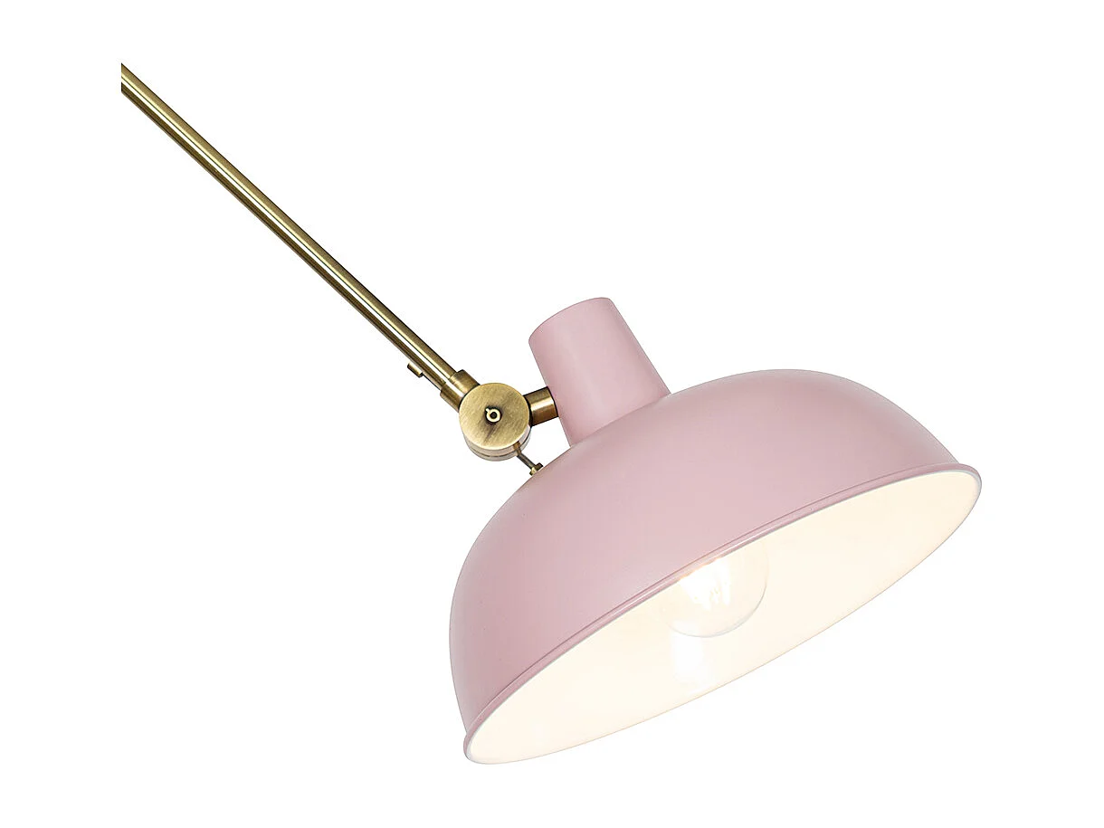 Plafonnier rétro rose avec bronze - Milou
