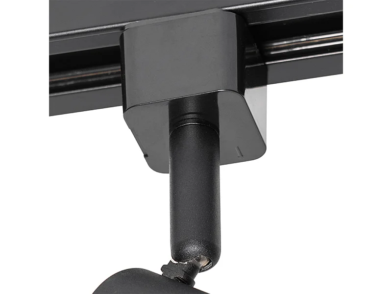 Spot sur rail moderne noir monophasé - Jeany