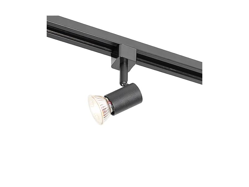 Spot sur rail moderne noir monophasé - Jeany