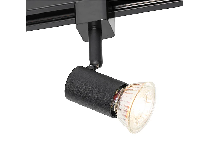Spot sur rail moderne noir monophasé - Jeany
