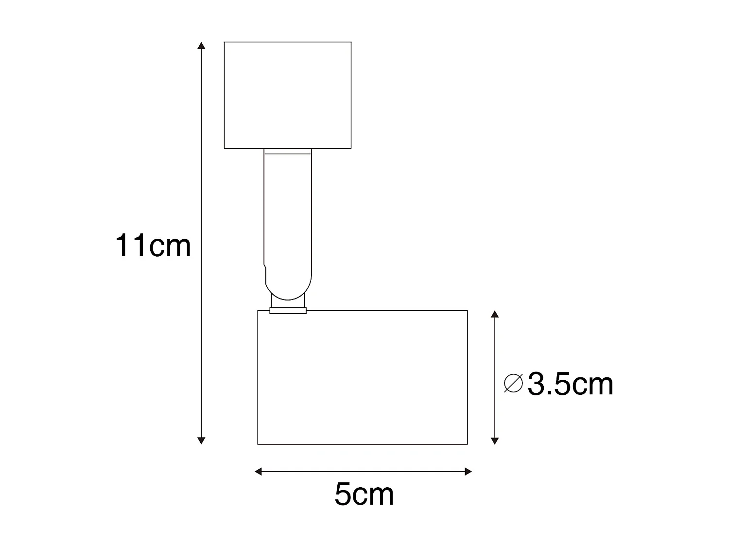 Spot sur rail moderne noir monophasé - Jeany