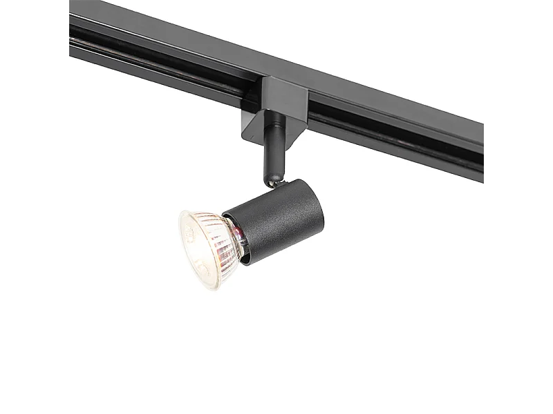 Spot sur rail moderne noir monophasé - Jeany
